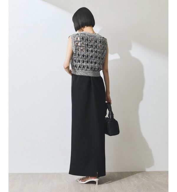 ADAM ET ROPE'「【WEB限定】・【定番人気】パターンニットジレコンビワンピース」|ワンピース|