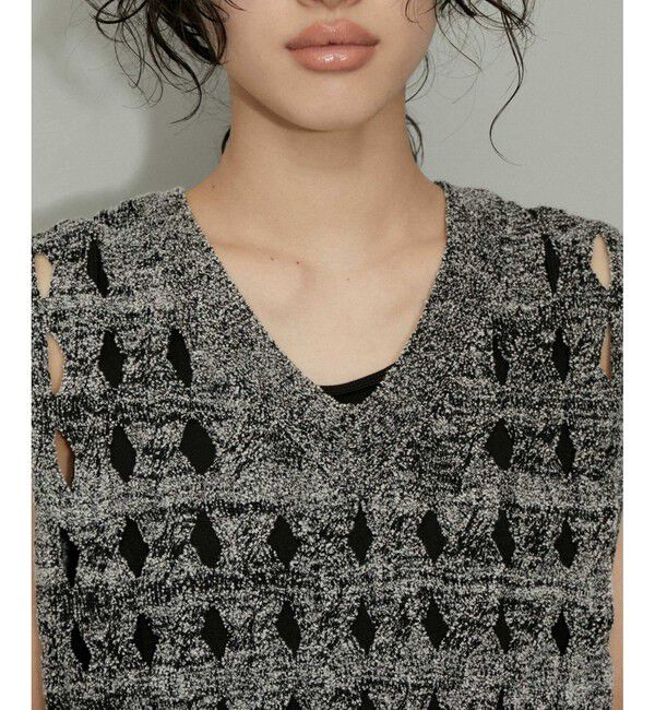 ADAM ET ROPE'「【WEB限定】・【定番人気】パターンニットジレコンビワンピース」|ワンピース|