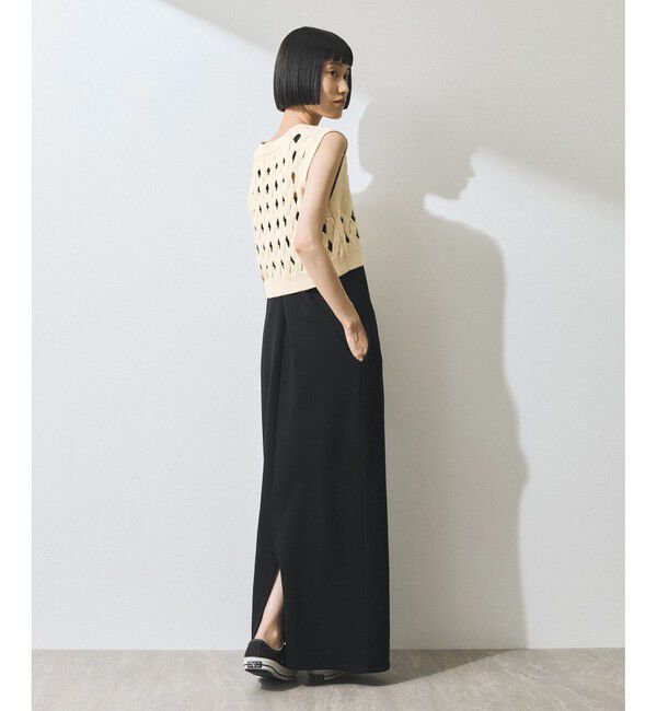 ADAM ET ROPE'「【WEB限定】・【定番人気】パターンニットジレコンビワンピース」|ワンピース|