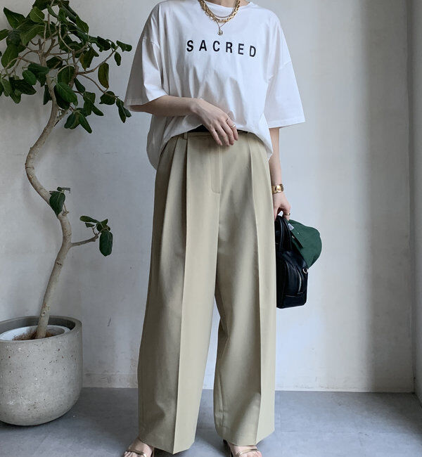  「【WEB限定】バックギャザーSACREDロゴTEE」|Tシャツ・カットソー|