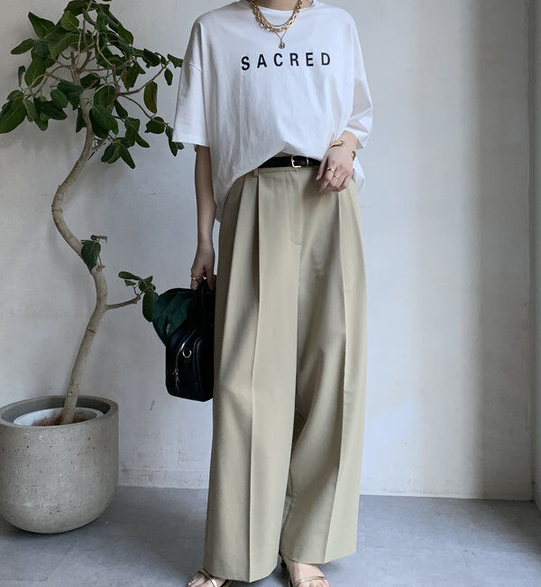  「【WEB限定】バックギャザーSACREDロゴTEE」|Tシャツ・カットソー|