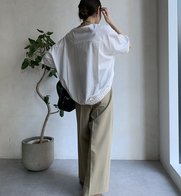  「【WEB限定】バックギャザーSACREDロゴTEE」|Tシャツ・カットソー|