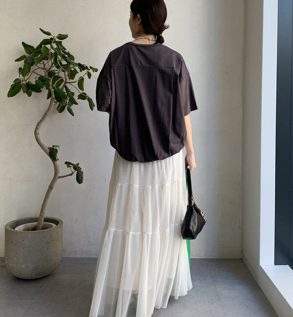  「【WEB限定】バックギャザーSACREDロゴTEE」|Tシャツ・カットソー|