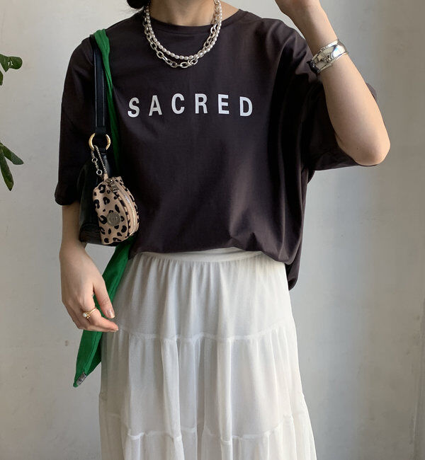  「【WEB限定】バックギャザーSACREDロゴTEE」|Tシャツ・カットソー|