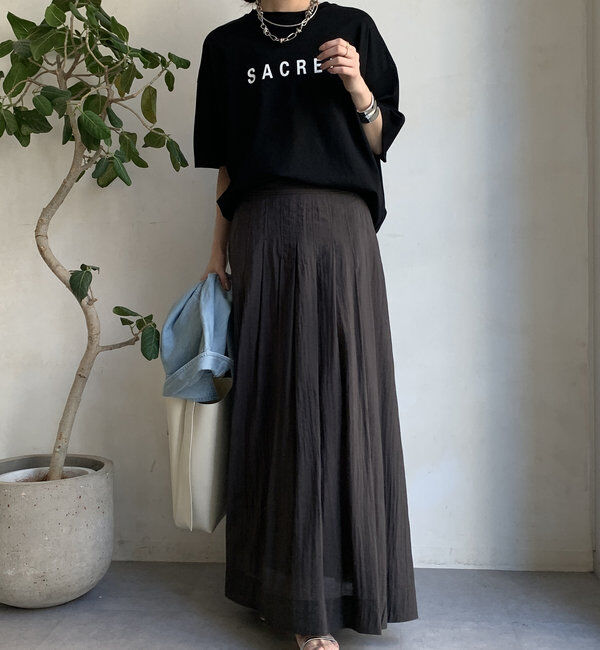  「【WEB限定】バックギャザーSACREDロゴTEE」|Tシャツ・カットソー|