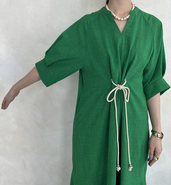  「【WEB限定】ロープベルトリネンライクワンピース」|ワンピース|