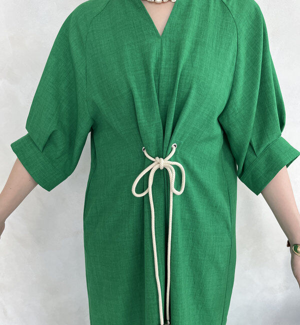  「【WEB限定】ロープベルトリネンライクワンピース」|ワンピース|