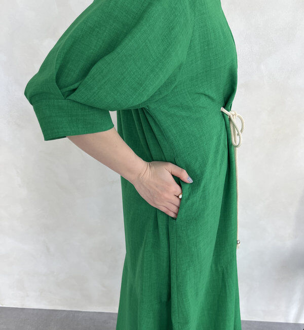  「【WEB限定】ロープベルトリネンライクワンピース」|ワンピース|