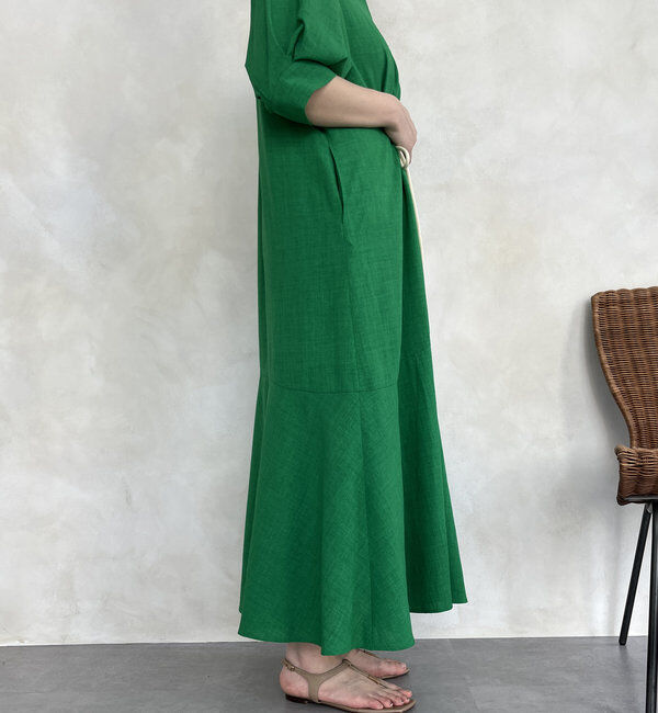  「【WEB限定】ロープベルトリネンライクワンピース」|ワンピース|