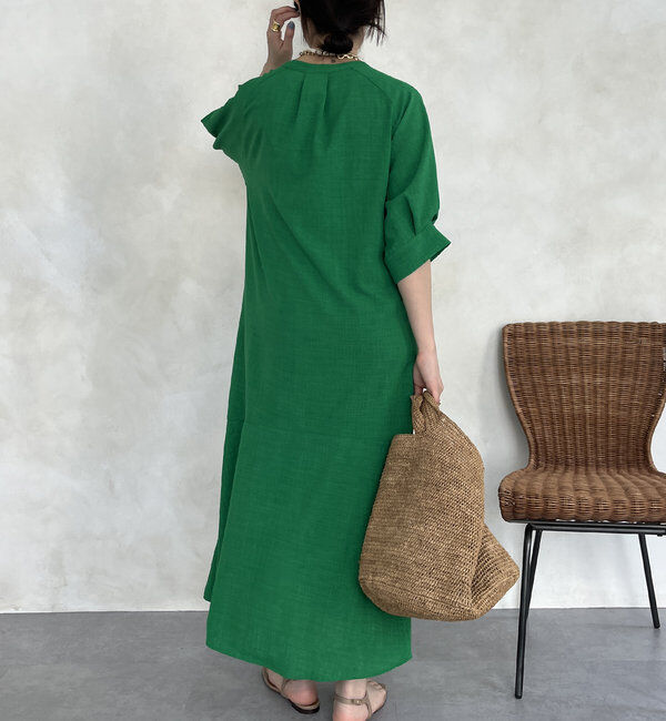  「【WEB限定】ロープベルトリネンライクワンピース」|ワンピース|