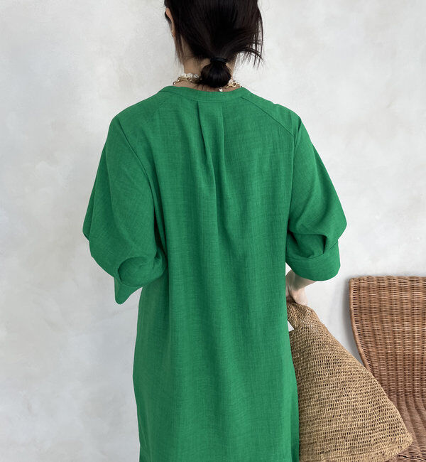  「【WEB限定】ロープベルトリネンライクワンピース」|ワンピース|