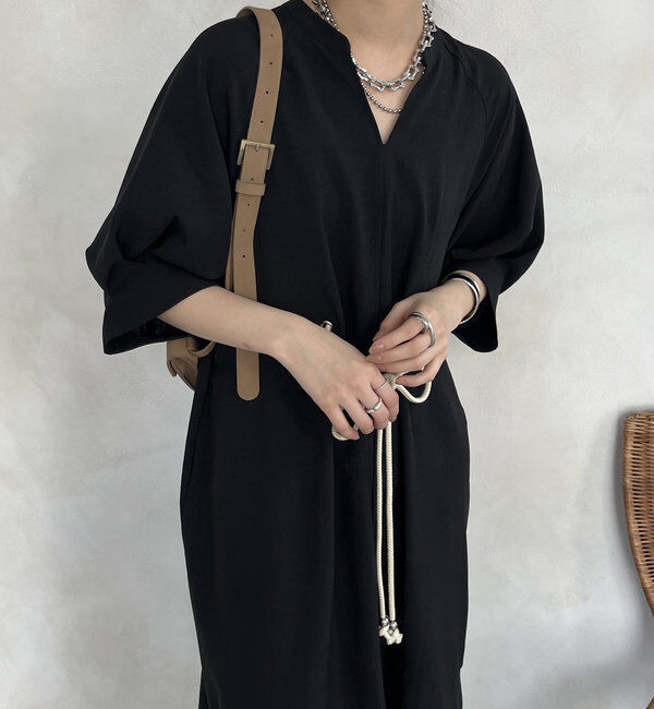  「【WEB限定】ロープベルトリネンライクワンピース」|ワンピース|