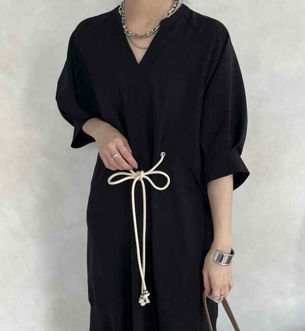  「【WEB限定】ロープベルトリネンライクワンピース」|ワンピース|