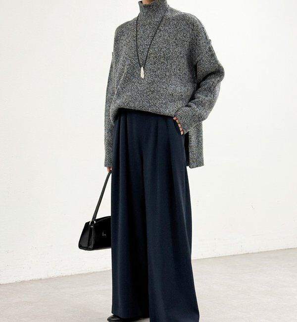  「【ウォッシャブル】【シーズンレスで使える】タックワイドスラックス」|チノ|