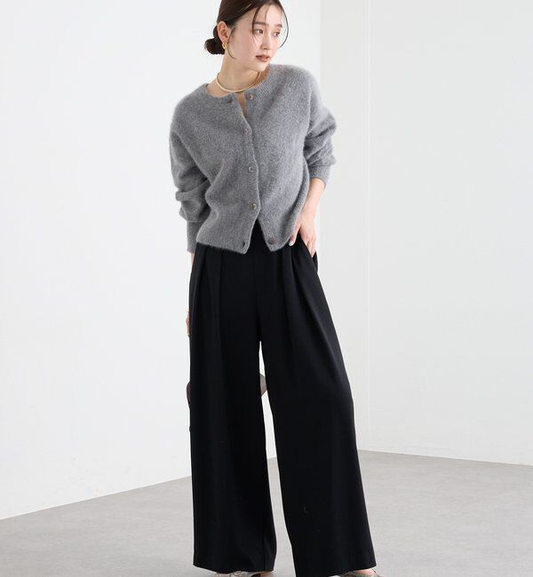  「【ウォッシャブル】【シーズンレスで使える】タックワイドスラックス」|チノ|