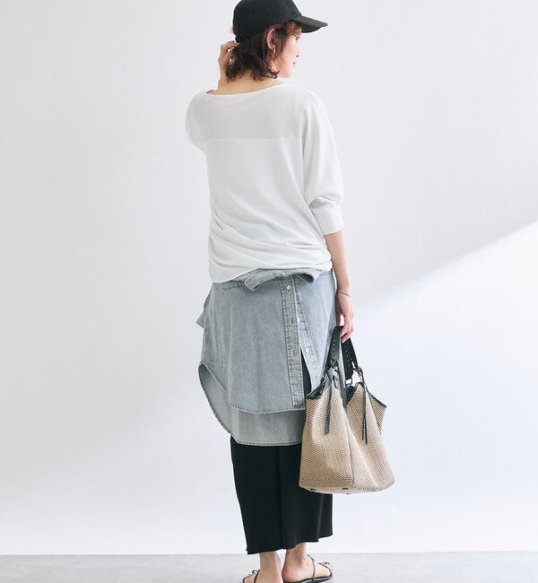  「【レビュー高評価/冷房・日焼け対策◎】リブ付きジョーゼットドルマンブラウス」|シャツ・ブラウス|