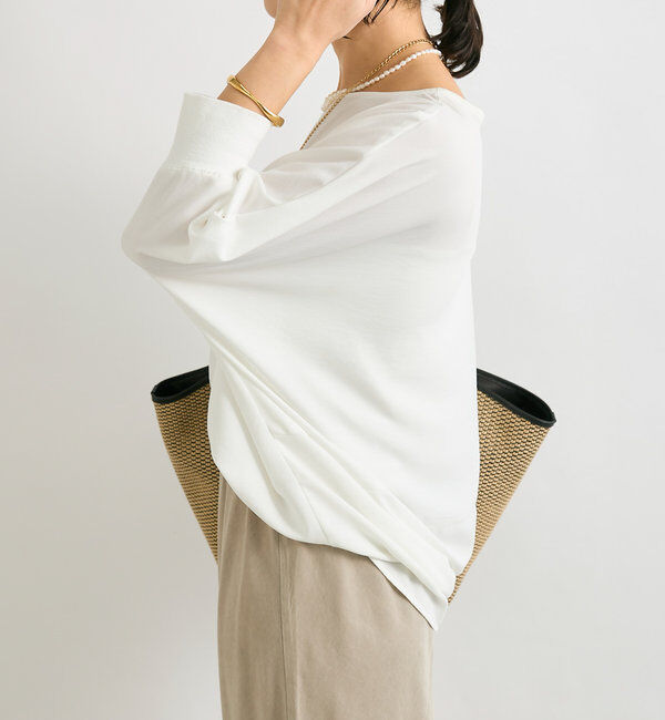  「【レビュー高評価/冷房・日焼け対策◎】リブ付きジョーゼットドルマンブラウス」|シャツ・ブラウス|