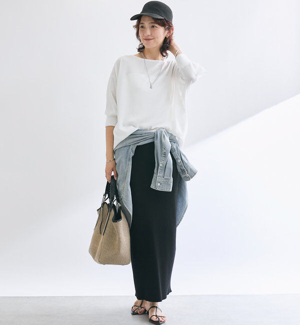  「【レビュー高評価/冷房・日焼け対策◎】リブ付きジョーゼットドルマンブラウス」|シャツ・ブラウス|