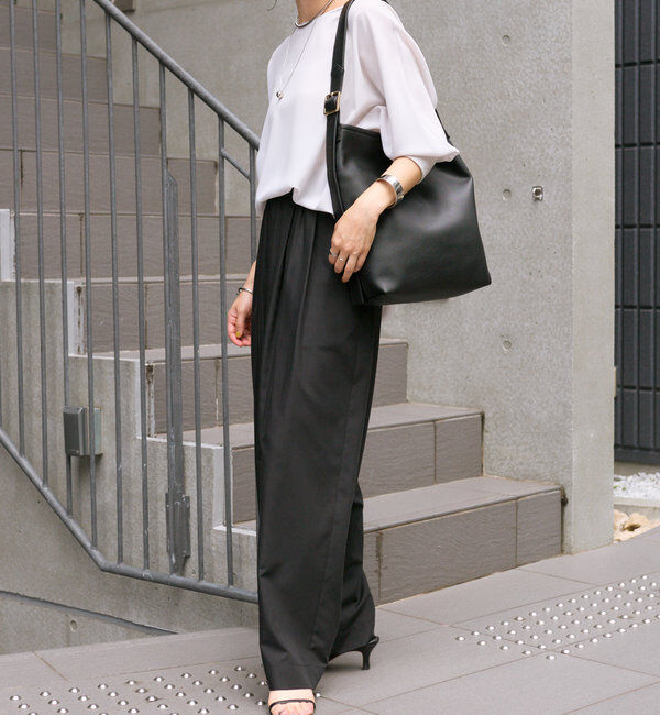  「【レビュー高評価/冷房・日焼け対策◎】リブ付きジョーゼットドルマンブラウス」|シャツ・ブラウス|