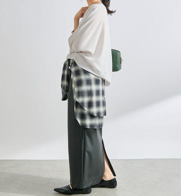  「【レビュー高評価/冷房・日焼け対策◎】リブ付きジョーゼットドルマンブラウス」|シャツ・ブラウス|