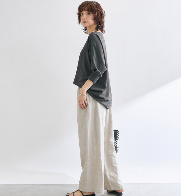  「【レビュー高評価/冷房・日焼け対策◎】リブ付きジョーゼットドルマンブラウス」|シャツ・ブラウス|