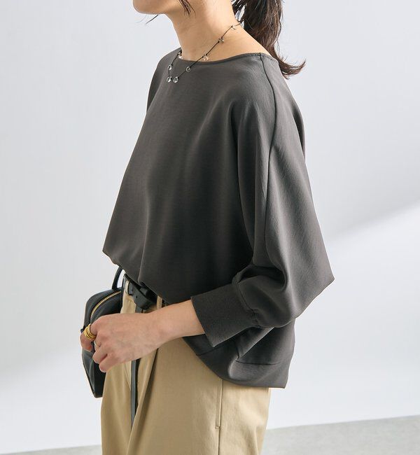  「【レビュー高評価/冷房・日焼け対策◎】リブ付きジョーゼットドルマンブラウス」|シャツ・ブラウス|