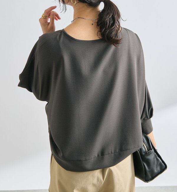  「【レビュー高評価/冷房・日焼け対策◎】リブ付きジョーゼットドルマンブラウス」|シャツ・ブラウス|