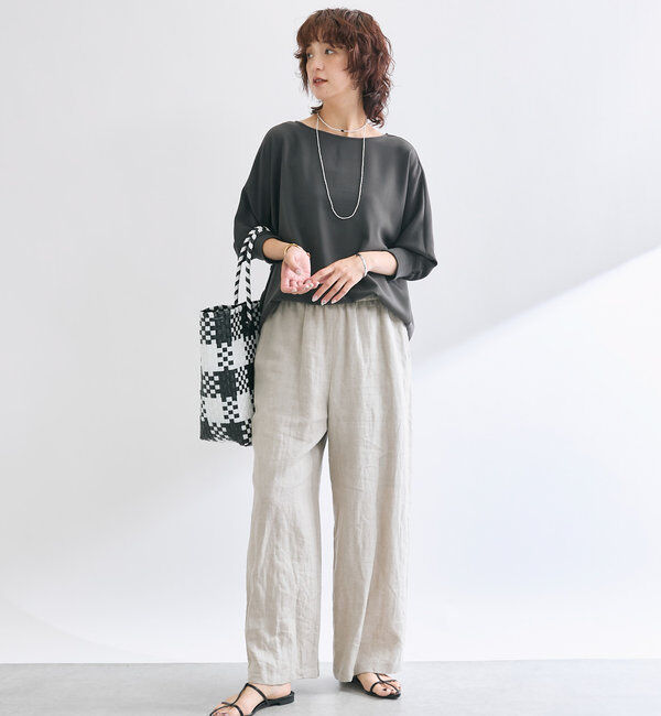  「【レビュー高評価/冷房・日焼け対策◎】リブ付きジョーゼットドルマンブラウス」|シャツ・ブラウス|