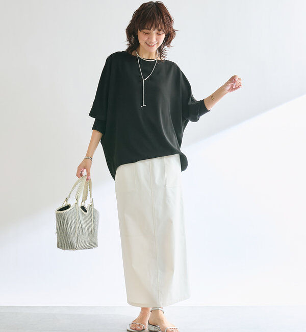  「【レビュー高評価/冷房・日焼け対策◎】リブ付きジョーゼットドルマンブラウス」|シャツ・ブラウス|