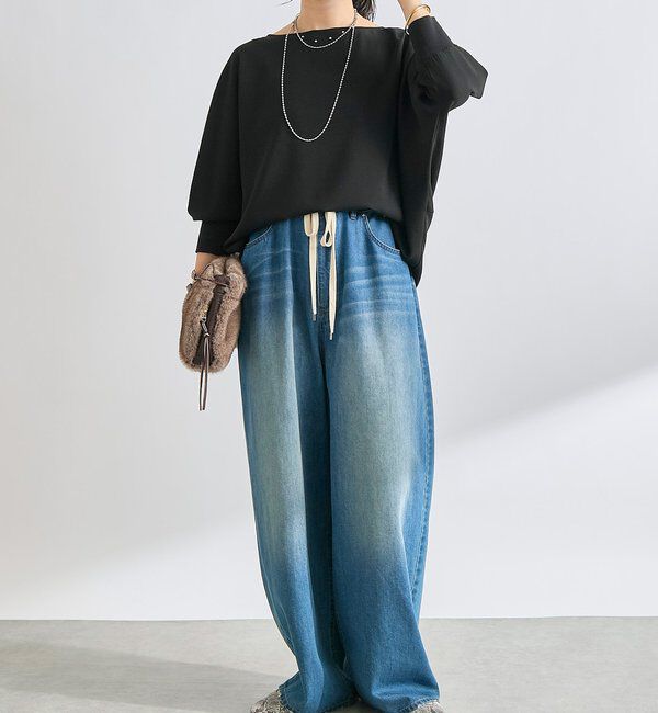  「【レビュー高評価/冷房・日焼け対策◎】リブ付きジョーゼットドルマンブラウス」|シャツ・ブラウス|