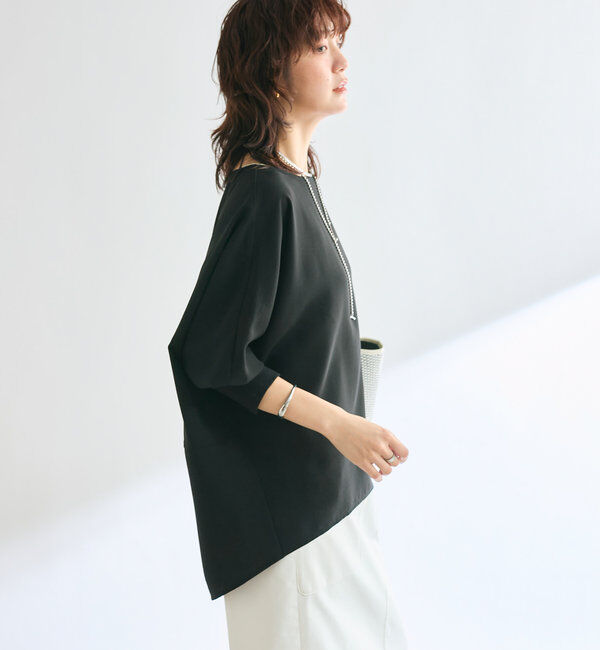  「【レビュー高評価/冷房・日焼け対策◎】リブ付きジョーゼットドルマンブラウス」|シャツ・ブラウス|