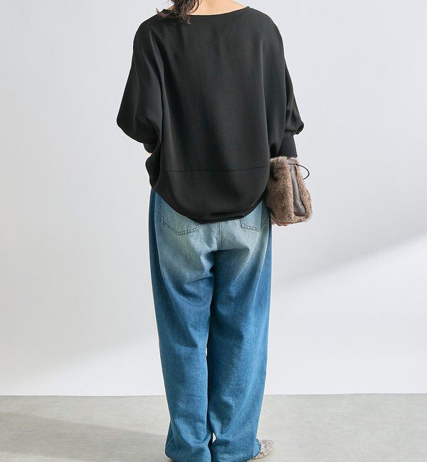  「【レビュー高評価/冷房・日焼け対策◎】リブ付きジョーゼットドルマンブラウス」|シャツ・ブラウス|