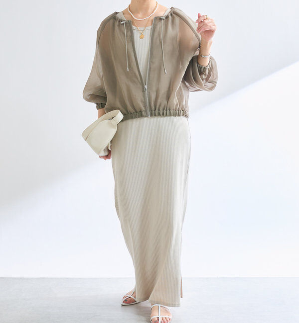  「【軽やかな着心地】ソフトオーガンジーZIPブルゾン」|ブルゾン・スタジャン|