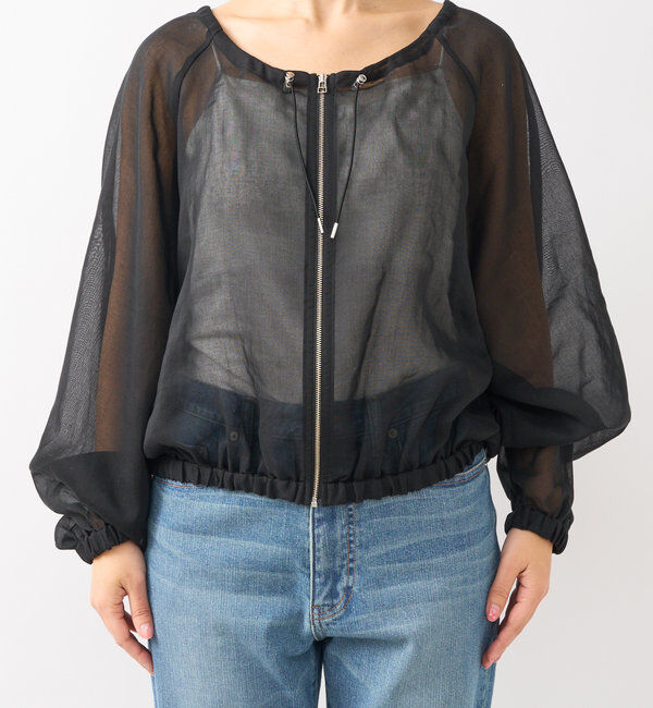  「【軽やかな着心地】ソフトオーガンジーZIPブルゾン」|ブルゾン・スタジャン|