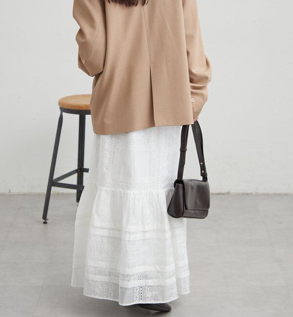 「パネルレースギャザースカート」|スカート|