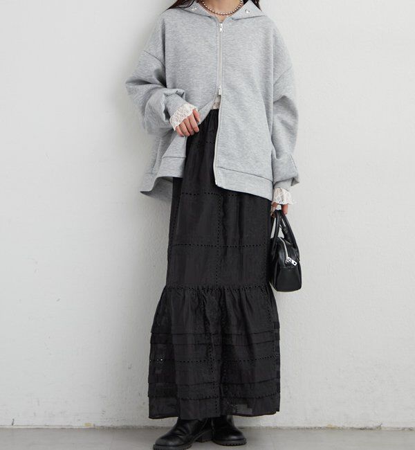  「パネルレースギャザースカート」|スカート|