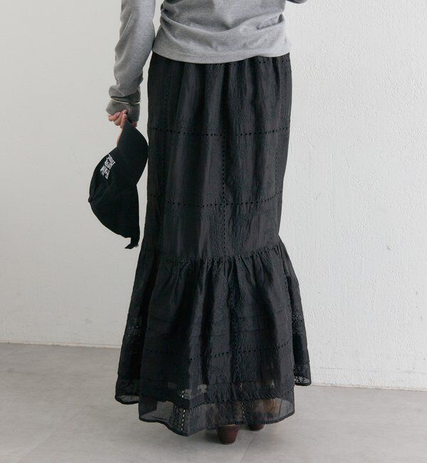  「パネルレースギャザースカート」|スカート|