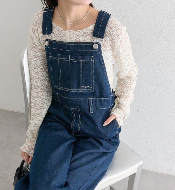  「フレアサロペット」|オールインワン|ネイビー