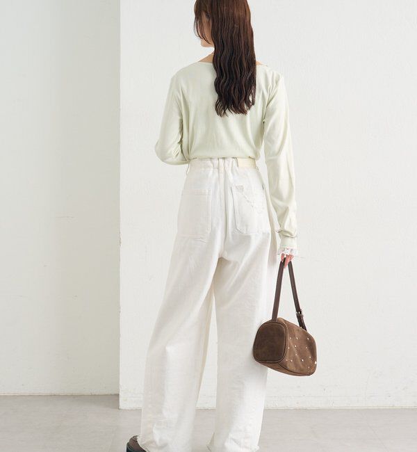  「レースドッキングオフショルプルオーバー」|Tシャツ・カットソー|