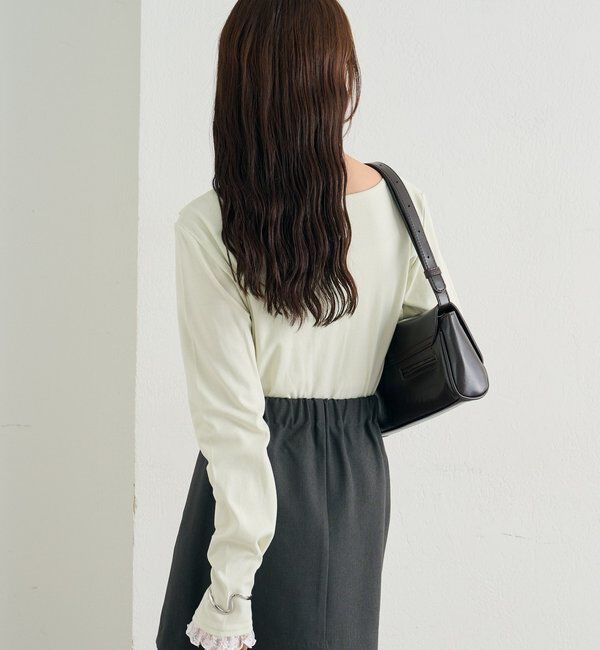  「レースドッキングオフショルプルオーバー」|Tシャツ・カットソー|