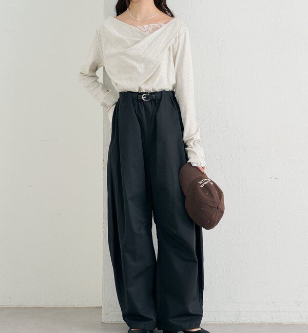  「レースドッキングオフショルプルオーバー」|Tシャツ・カットソー|