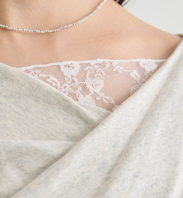  「レースドッキングオフショルプルオーバー」|Tシャツ・カットソー|