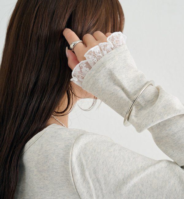  「レースドッキングオフショルプルオーバー」|Tシャツ・カットソー|