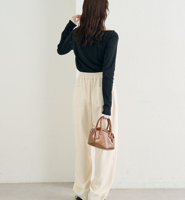  「レースドッキングオフショルプルオーバー」|Tシャツ・カットソー|