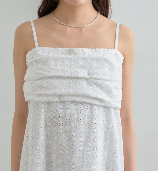  「フラワー刺繍キャミワンピース」|ワンピース|