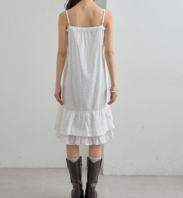  「フラワー刺繍キャミワンピース」|ワンピース|