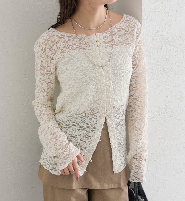  「フラワーカットレースカーディガン」|Tシャツ・カットソー|
