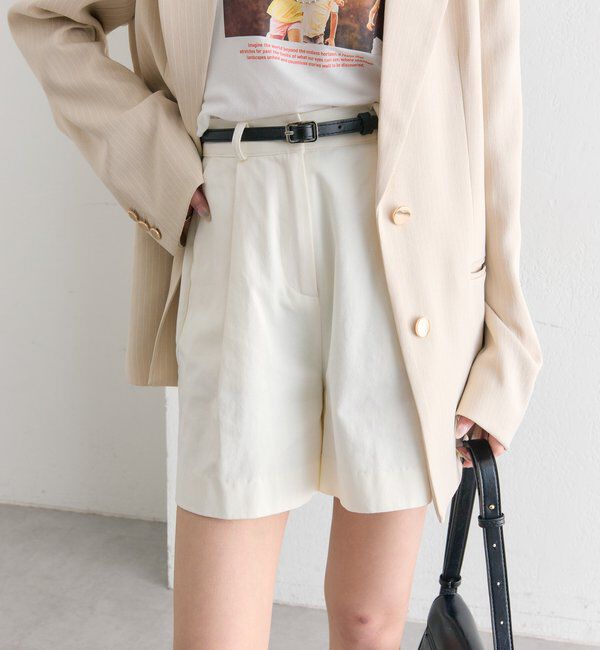  「ベルト付きタックキュロット」|キュロット|