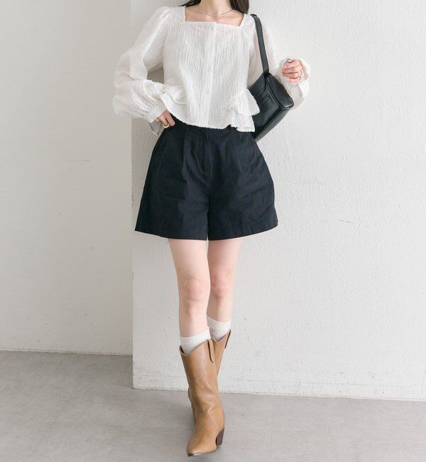  「ベルト付きタックキュロット」|キュロット|