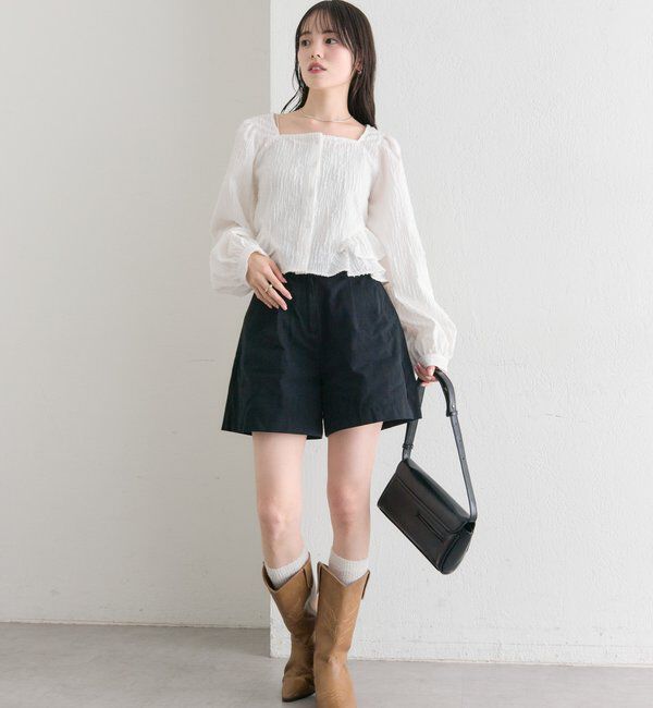  「ベルト付きタックキュロット」|キュロット|